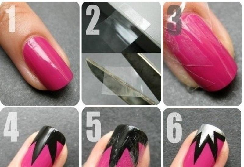 How to do a manicure with scotch tape