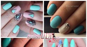 ការរចនាក្រចក Turquoise - រូបថត manicure